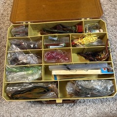 Vintage Magnum by Plano Double Sided Fishing Tackle Box 15″ x 11″ With VTG Lures