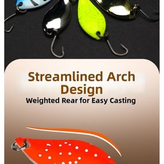 3 1.4cm Metal Spoon Lure for Trout Bass Perch Stream Lake Pond Fishing