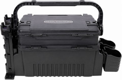 Large Dual-Layer Fishing Tackle Box Organizer w/ Rod & Cup Holders Strap