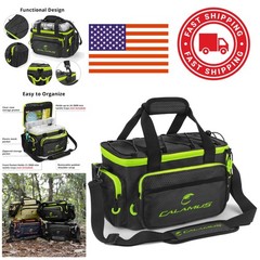 Water Resistant Fishing Tackle Storage Bag for Saltwater Freshwater Use in Green