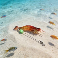 Fishing Soft Lure Artificial Shrimp With Silicone Body Hook and Swivels