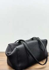 MASSIMO DUTTI WOMAN SS26 BLACK Nappa leather west satchel bag