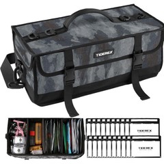Large Fishing Tackle Bag for Soft Plastic Baits Storage, 20PCS Soft Bait Clear S