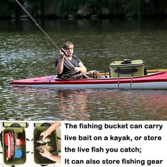Fishing Bucket,Foldable, Multi-Functional EVA Fishing Bag 40cm green Bx15