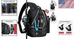 Fishing Backpack Nylon Water Resistant Multi-Compartment Versatile Carry