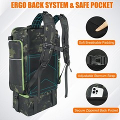 AYAMAYA Fishing Backpack with Cooler, 45L Tackle Backpack with Rod Holders & …