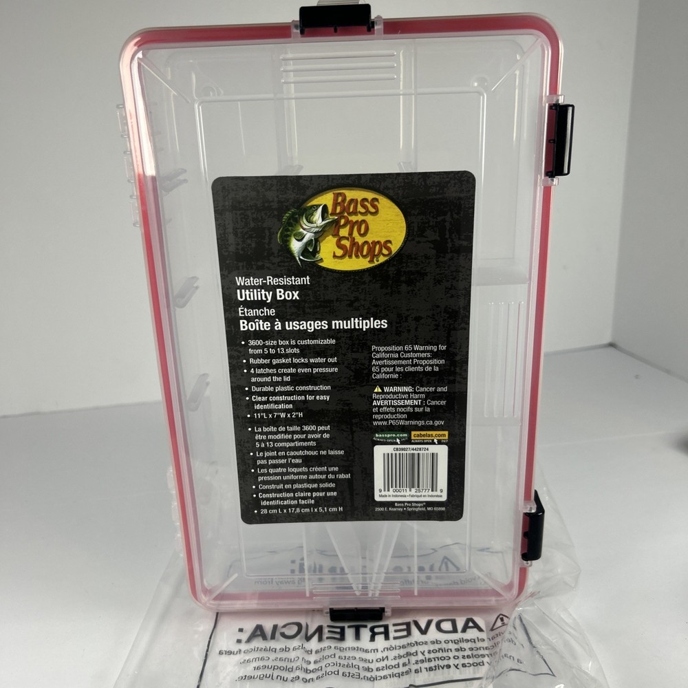 Bass Pro Shops 3600 Water Resistant Utility Tackle Box Organizer New
