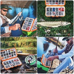 TOPFORT 187/230pcs Fishing Accessories Kit Including Jig Hooks Bullet Bass Ca…