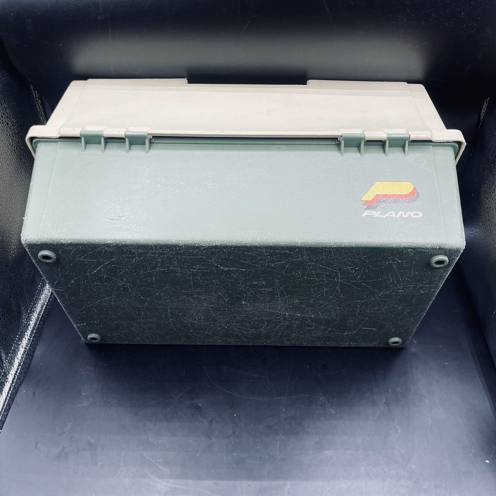 Vintage 8606 Plano Tackle Box 2 Side 6 Tray Locking Tackle System USA Made C Pix