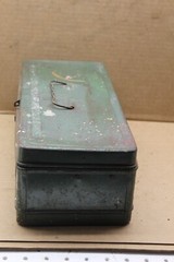 VINTAGE GREEN METAL FISHING TACKAL BOX TOOL BOX LURES STORAGE CHEST