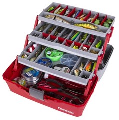 Flambeau Outdoors 3 Tray Portable Tool Box Tackle Storage Red Gray 32 Compart…