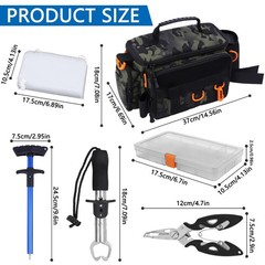 Fishing Tackle Bags with Tackle Box,Waterproof,Padded Shoulder Strap,Gear Sto…