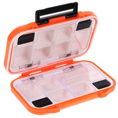 Waterproof Double Side Fishing Storage Box Durable Plastic Orange Lure Holder