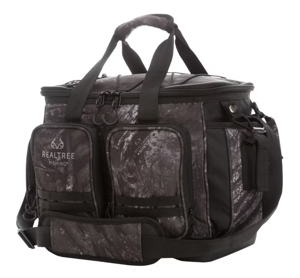 Realtree Aspect Large Tackle Bag Gray Camo, Unisex, Fishing Tackle Bag and Boxes
