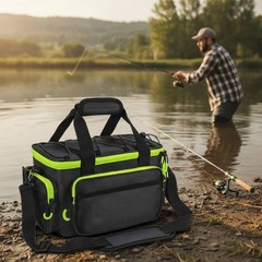 Fishing Tackle Bag Padded Tackle Bag with Shoulder Strap Adjustable for Anglers
