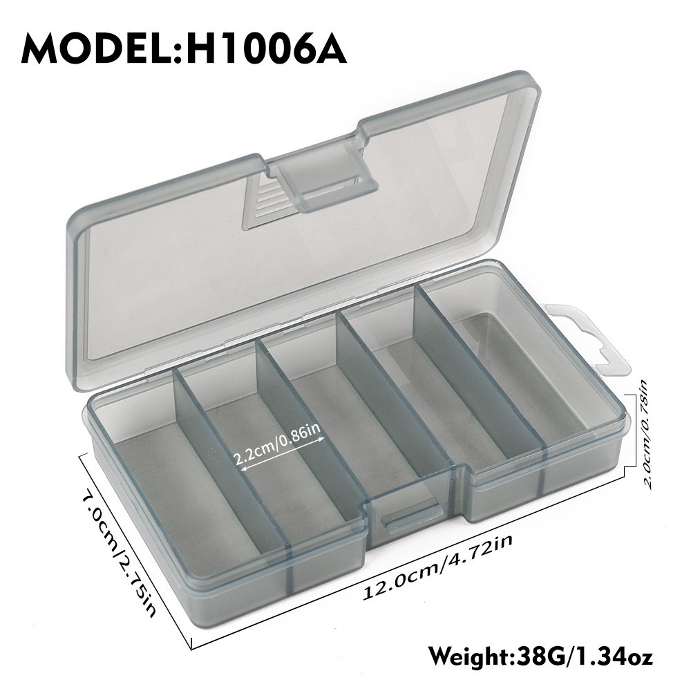5 Grid Fishing Tackle Box 3 Sizes Lure Storage Organizer for Bait & Fishing