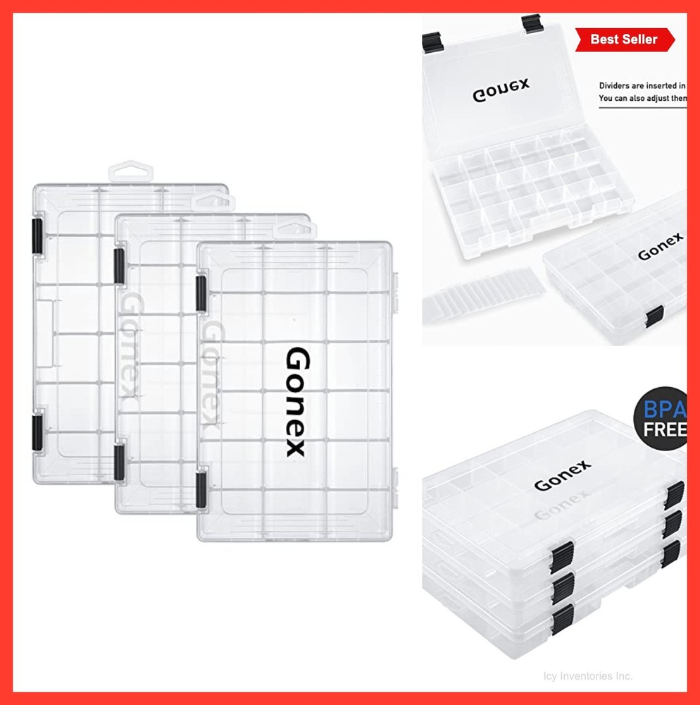 Fishing Tackle Tray 3600 10.8×7.09×1.65 Inch Adjustable Dividers Clear Lure Box