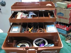 Vintage Fenwick 1060 Fishing Tackle Box Loaded With Fishing Gear As Shown NICE