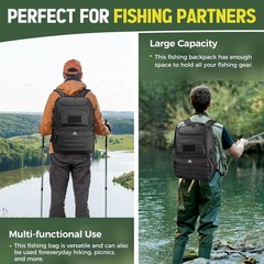 Fishing Backpack with Cooler and Rod Holders Water Resistant Tackle Bag for Men