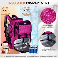 Fishing 900D Oxford Fabric & Insulation D1:bling Pink with 4 Tackle Boxes