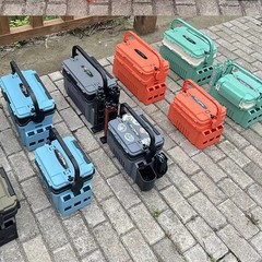 Portable Fishing Tackle Box Multi-Compartment Bait Storage Rod Holder