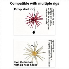 Soft Floating Urchin 5pcs 9cm 4g with Natural Hovering Action for Bass Fishing