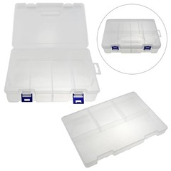 9x6x2.3inch PP Plastic Divided Storage Container Transparent Fishing Gear Box