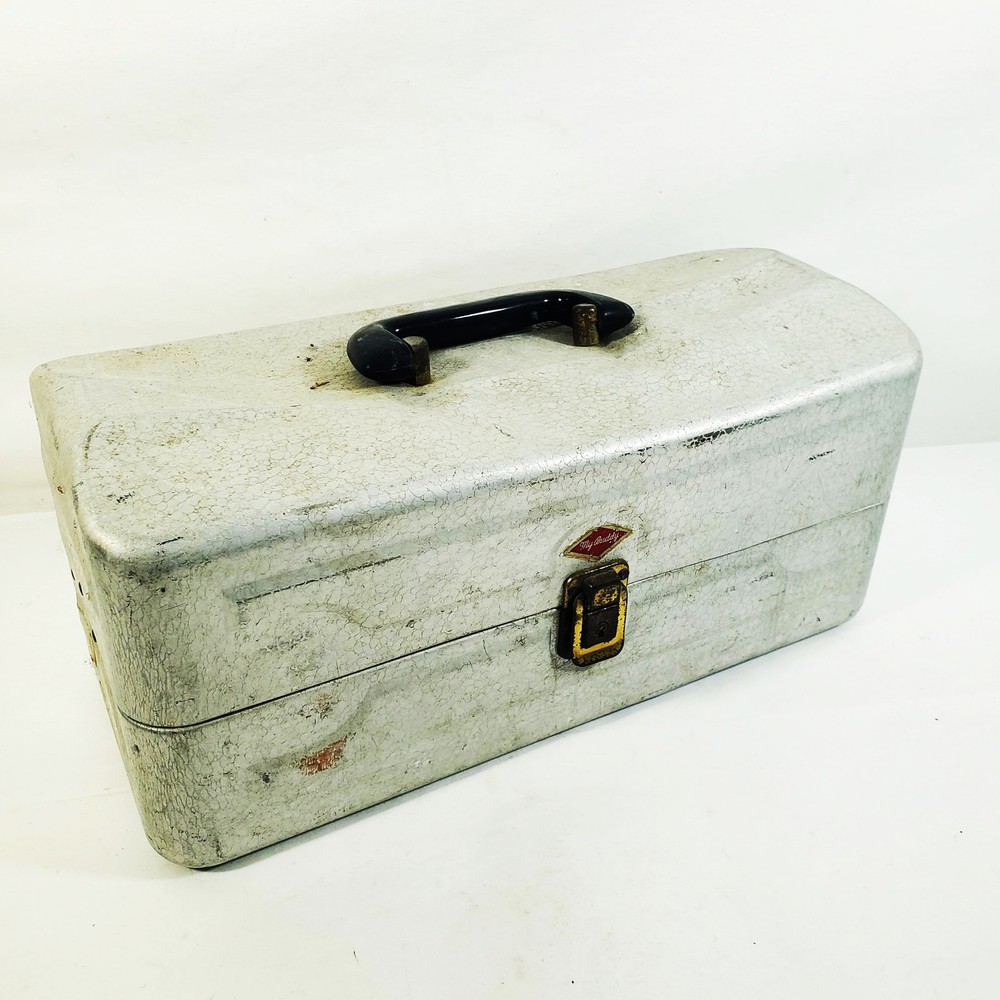 Vintage My Buddy Metal Cantilever Tackle Box Fishing Lure Storage Organizer