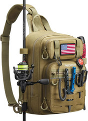 Fishing Backpack Tackle Bag, MOLLE & 2 Rod Holders, Multi Storage |