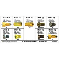 – Fitting Assortment Kit, Tube Nut, Union, Adapter, 9 Popular 3/16″ Metric