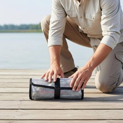 Transparent Tackle Pouch Multi-Tier Fishing Organizer Clear Pockets