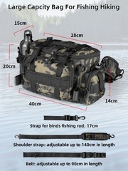 Fishing Tackle Bag with Adjustable Waist Strap, Portable Multi-function Fishing