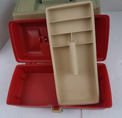 Vintage Sportfisher 3 Tiered Woodsteam &Plano Basic Tackle Boxes set of 2