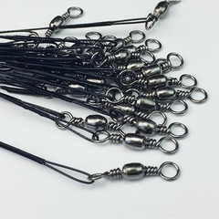 50 Pcs Fishing Line Steel Anti Bite with Barrel Swivel and Snap Swivel 15 cm