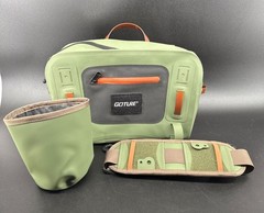 Goture Waterproof Fishing Tackle Bag W/ Adjustable Strap – Green/Brown – LN