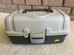 Vintage Plano Model 6102 Fishing Tackle Box 7” X 13” Storage Carrying Case USA