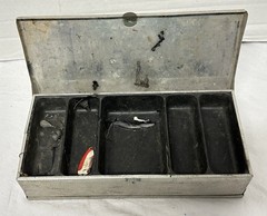 Vintage UMCO Corp. Model B-10 2- Sided Aluminum Terminal Tackle Box Fishing