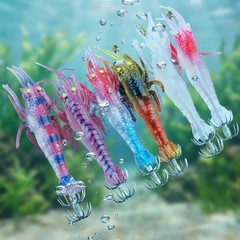 UV Glow Squid Jig Lifelike for OCTOPUS Bait Glow-in-the-dark Flexible Tentacles