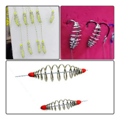 50pcs Carp Fishing Hooks Barbed Single Circle Explosion Hooks with Swivel Spring