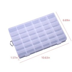 2pcs Plastic Organizer Container Box with Adjustable Dividers, 36 Grids Clear