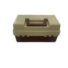 Plano 3200 Tackle Box Brown/Tan Double Trays W/ Extras Vintage Fast Shipping