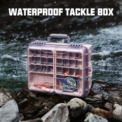 Waterproof Tackle Box, Portable Fishing & Tackle Storage Box with Two M-Pink