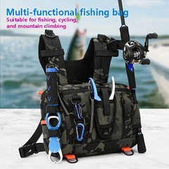 1pcs Multifunctional Outdoor Fishing Backpack, Chest Bag and Waist Bag