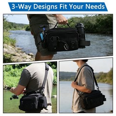 Fishing Tackle Bags with Tackle Box,Waterproof,Padded Shoulder Strap,Gear Sto…