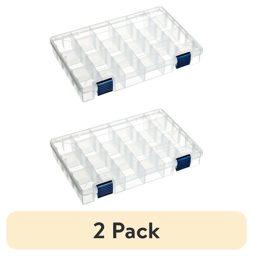 (2 pack ProLatch Adjustable 1-Level Fishing Tackle Box W/ 6 Trays 21