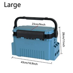 Portable Fishing Tackle Box Multi-Compartment Bait Storage Rod Holder