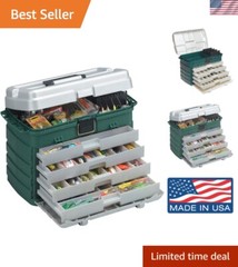 4-Drawer Tackle Box Green Metallic/Silver ,One Size
