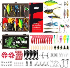 FONMANG Fishing Lures – Tackle Box with Tackle Included, Fishing Kit with VIBs,