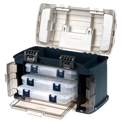 Plano Elite Angled Tackle System 3600, Blue and Silver
