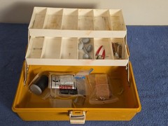 Adventurer Model 1299-7 Yellow Vintage Tackle Box with Tackle – Made in U.S.A.